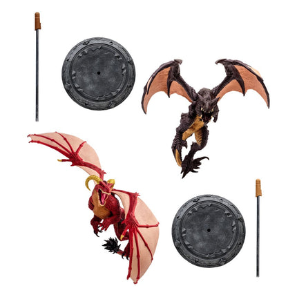 Red Highland Drake and Black Proto-Drake World of Warcraft Dragons Multipack